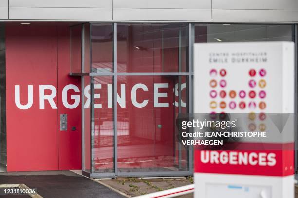 Picture taken on March 19 in Epinal, northeastern France shows the entrance to the emergency department of the new hospital Emile-Durkheim .