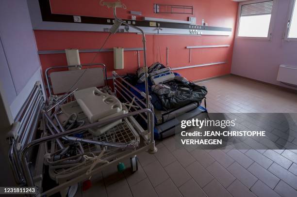 Picture taken on March 19 in Epinal, northeastern France shows a room of the resuscitation unit of the former hospital Emile-Durkheim.