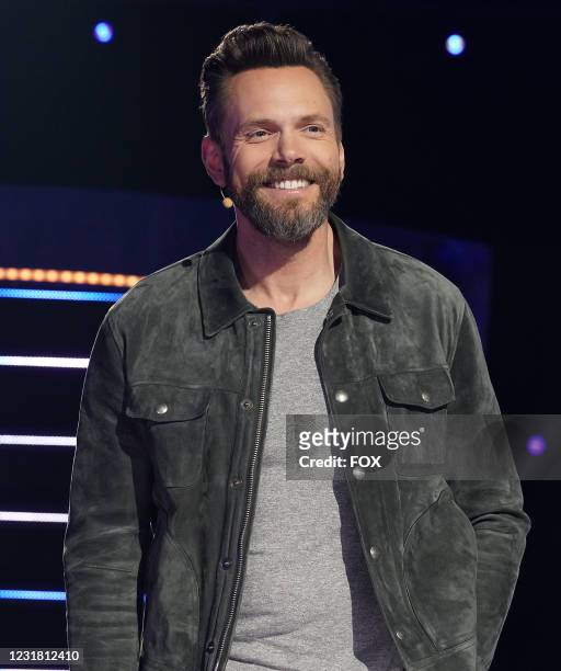 Guest panelist Joel McHale in the Group A Wildcard Round Enter The Wildcards! episode of THE MASKED SINGER airing Wednesday, March 24 .