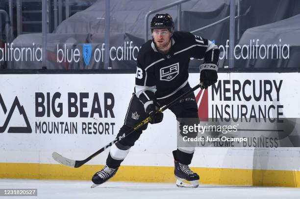 Gabriel Vilardi of the Los Angeles Kings skates on the ice during the third period against the Vegas Golden Knights at STAPLES Center on March 19,...