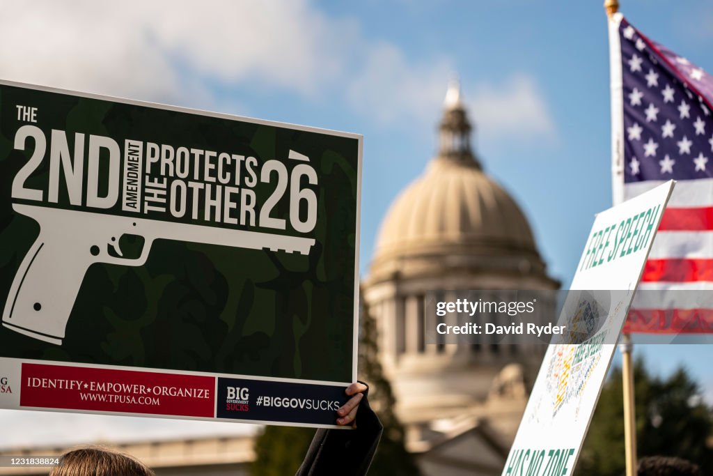 Gun Rights Activists Hold 2nd Amendment Rally In Olympia, Washington