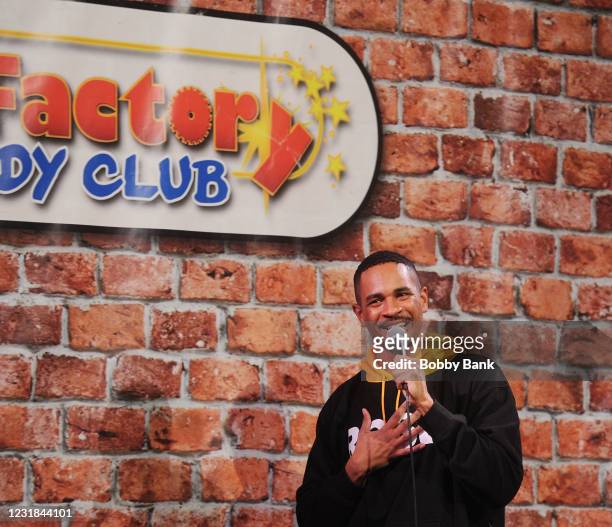 Damon Wayans Jr. Performs at The Stress Factory Comedy Club on March 20, 2021 in New Brunswick, New Jersey.