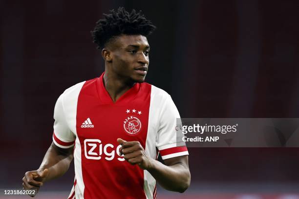 Mohammed Kudus of Ajax during the Dutch Eredivisie match between Ajax Amsterdam and ADO Den Haag at the Johan Cruijff Arena on March 21, 2021 in...