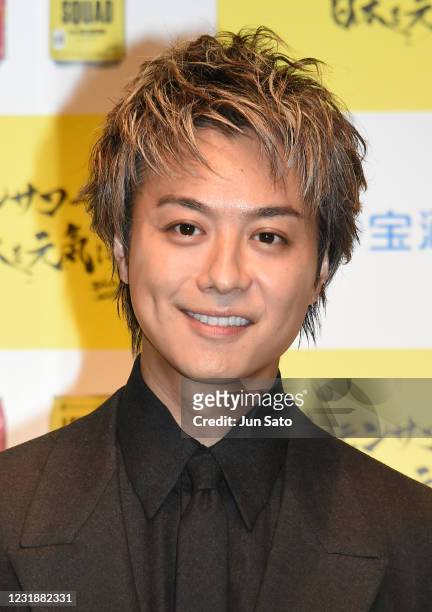 Exile Takahiro attends the press conference for Takara Lemon Sour Project at Tokyo International Forum on March 23, 2021 in Tokyo, Japan.