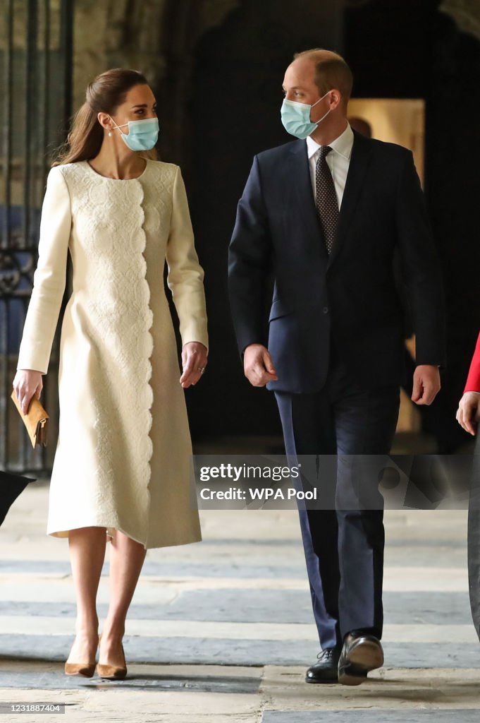 Duke And Duchess Of Cambridge Visit Westminster Abbey Vaccination Centre