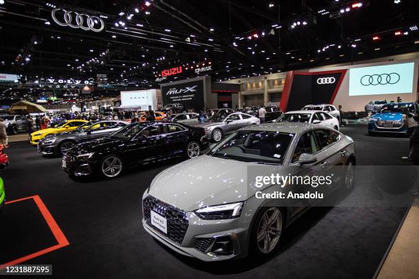 An Audi A5 Sportback at the Audi stand during the 42nd Bangkok International Motor Show 2021 at IMPACT for the Press Tour in Bangkok, Thailand on...