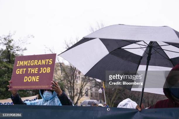 Protesters march in support of H.R. 6, the Dream and Promise Act, legislation that will provide a path to citizenship for people with temporary...