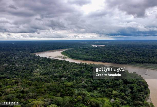 General view of the guayabero river in the middle of the jungle at La serrania de la Lindosa in the Guaviare, Colombia on March 24, 2021. The...