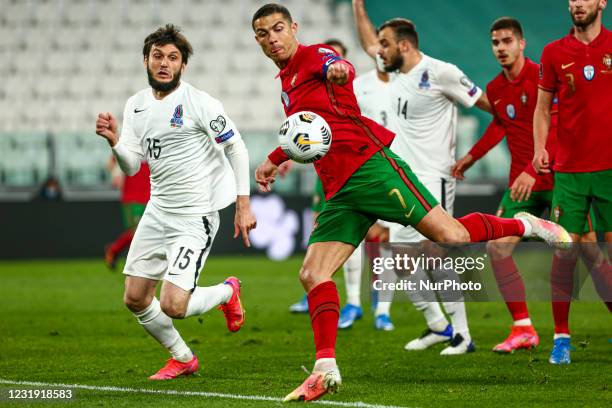 Cristiano Ronaldo of Portugal during the FIFA World Cup European qualifiers Quatar 2022 match between Portugal and Azerbaijan at Juventus Stadium on...