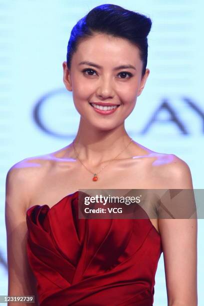 Chinese actress Gao Yuanyuan attends an OLAY new product launch on August 31, 2011 in Beijing, China.