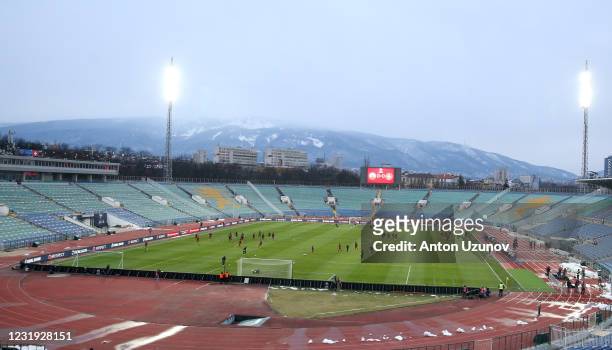 General view of Vasil Levski National Stadium ahead of the FIFA World Cup 2022 Qatar qualifying match between Bulgaria and Switzerland at Vasil...