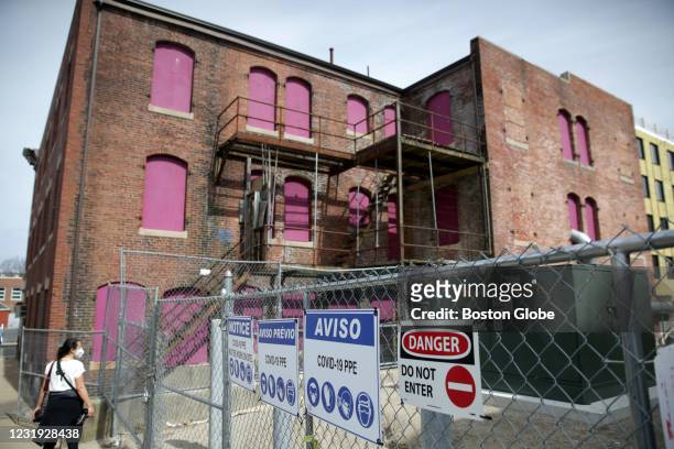 One of the buildings in Brockton slated for re-development in Brockton, MA on March 24, 2021. Brockton Mayor Robert Sullivan, Former Lawrence Mayor...