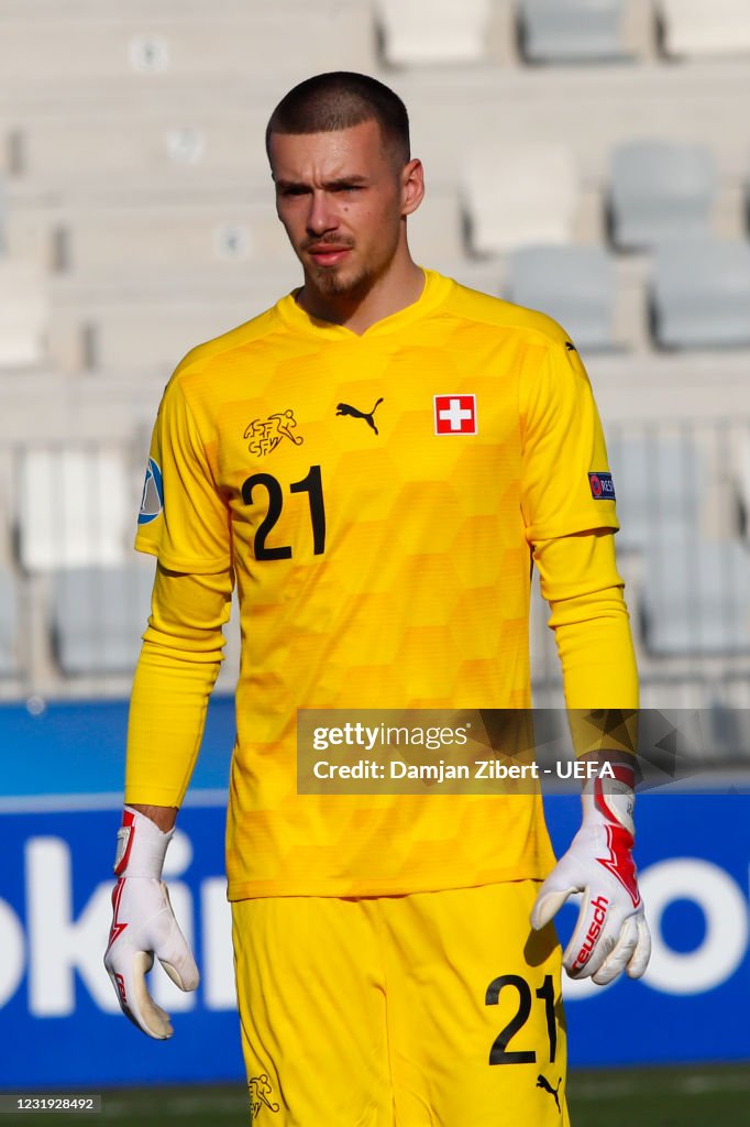 Tony Racioppi Goalkeeper Anthony Racioppi of Switzerland during the UEFA Under-21 ...