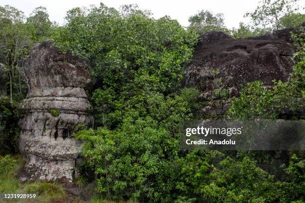 View from the stone formation called Puerta de Orion , an imposing rocky structure higher than 12 meters and 15 meters in width, in San Jose del...