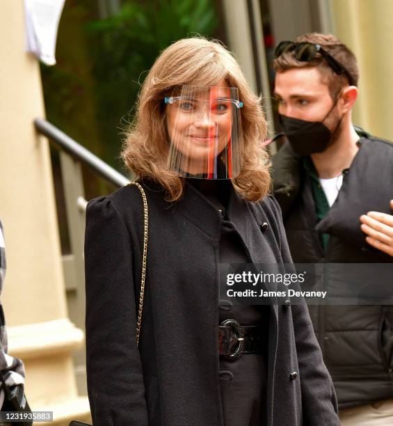 Natasha Lyonne seen on the set of "Russian Doll" in SoHo on March 25, 2021 in New York City.