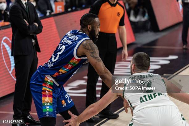 James Anderson of Anadolu Efes Istanbul plays against Panathinaikos OPAP Athens in Round 31 of the 2020/2021 Turkish Airlines Euroleague Regular...