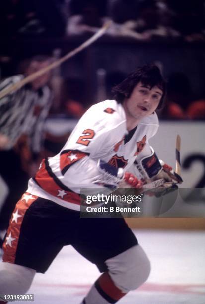 Brad Park of the New York Rangers and Team East skates on the ice during the 26th NHL All-Star Game against Team West on January 30, 1973 at the...