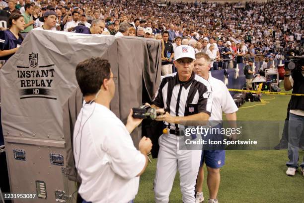 September 2008 - Referee Terry McAulay after checking an instant replay in the booth during the Dallas Cowboys 41-37 win over the Philadelphia Eagles...