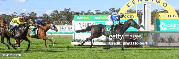 Ironclad ridden by Jamie Kah wins the bet365 Golden Mile at Bendigo Racecourse on March 27, 2021 in Bendigo, Australia.