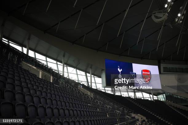 General view of Tottenham Hotspur Stadium ahead of the North London Derby prior to the Barclays FA Women's Super League match between Tottenham...