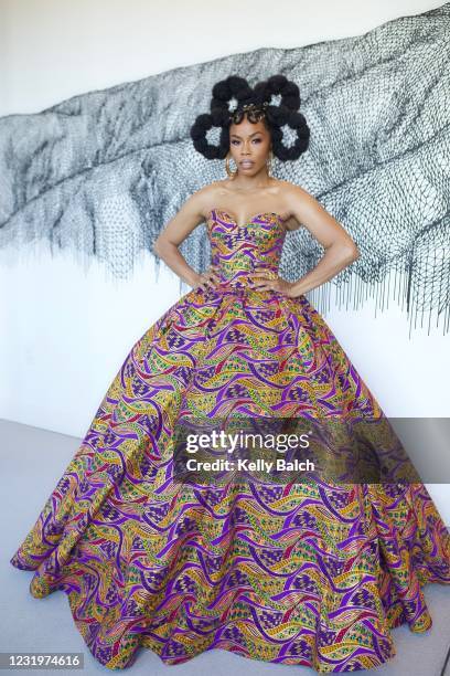 Actress Brandee Evans gets ready for the 52nd NAACP Image Awards on March 27, 2021 in Los Angeles, California. The 52nd NAACP Image Awards ceremony...