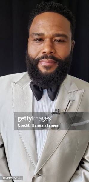 Anthony Anderson gets ready for the 52nd NAACP Image Awards on March 27, 2021 in Burbank, California.