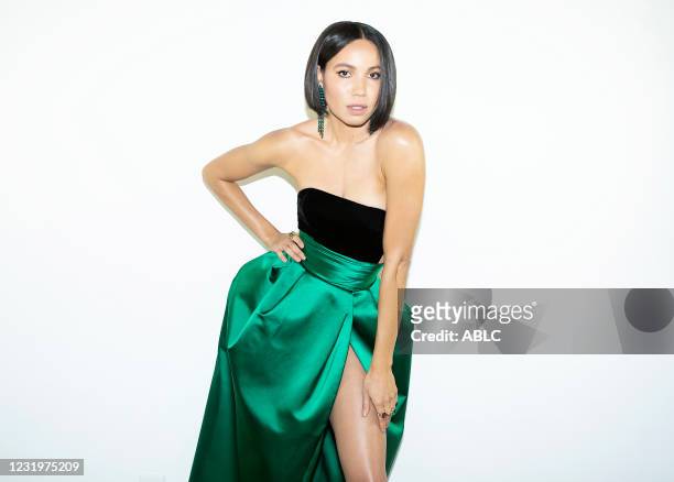 Jurnee Smollett gets ready for the 52nd NAACP Image Awards on March 27, 2021 in Los Angeles, California.