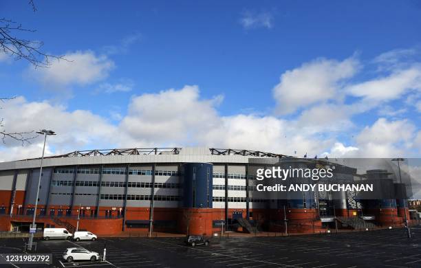 Hampden Park stadium is pictured in Glasgow on March 25, 2021.