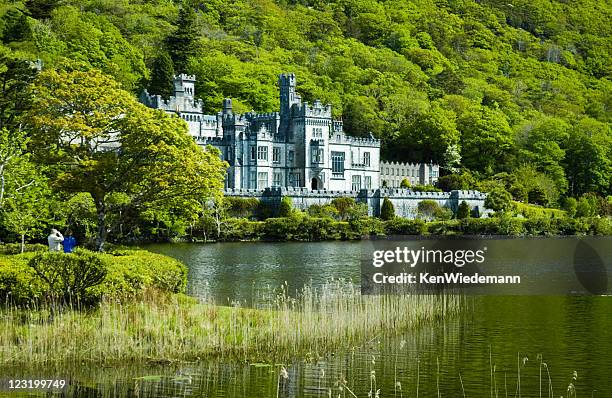 kylemore abbey - ireland castle stock pictures, royalty-free photos & images