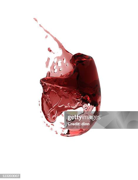 fehlende glas wein - 3d render - red wine glass stock-fotos und bilder
