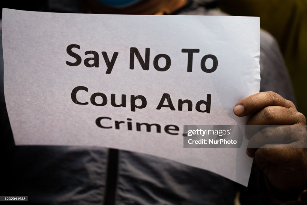 Protest Against Myanmar Military Coup In Nepal