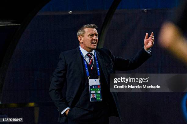 England Head Cocha Aidy Boothroyd gestures during the 2021 UEFA European Under-21 Championship Group D match between Croatia and England at Stadion...