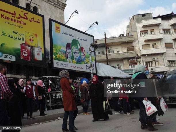 Citizens, who want to use public transport due to the fuel crisis, caused long queues in the city center following oil shortages in Assad regime...