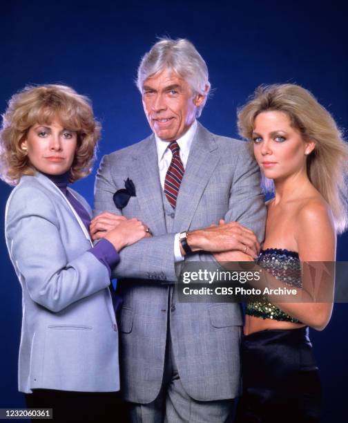 Pictured from left is Catherine Hicks , James Coburn , Lisa Hartman in JACQUELINE SUSANN'S VALLEY OF THE DOLLS, A CBS television mini-series,...