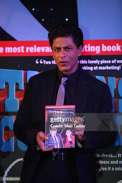 Shah Rukh Khan at The Launch of The book 'Thorns To Competition' by IIPM's Arindam and Rajita Chaudhuri in New Delhi on August 30,2011.
