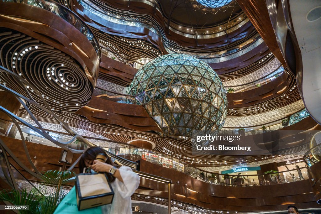 A shopper walks inside the K11 Musea shopping mall, developed by K11  News Photo - Getty Images
