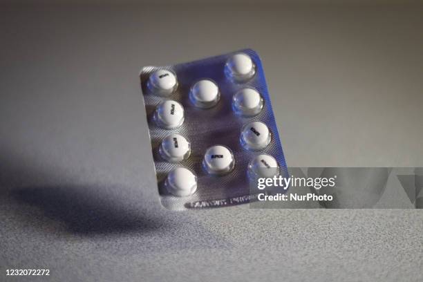 And Ibuprofen painkiller paracetamol pills are seen in plastic packaging in this photo illustration in Warsaw, Poland on April 2, 2021. A report by...