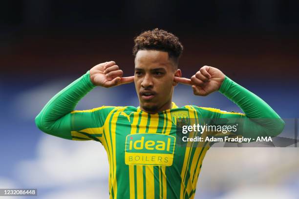 Matheus Pereira of West Bromwich Albion celebrates after scoring a goal to make it 1-1 during the Premier League match between Chelsea and West...