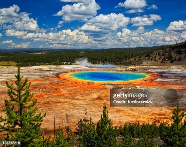 grand prismatic spring - yellowstone national park stock pictures, royalty-free photos & images