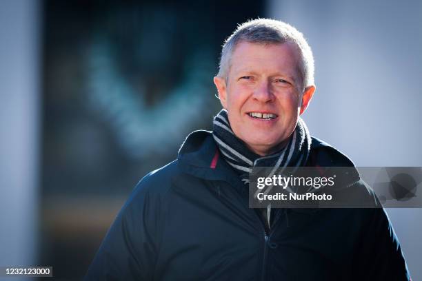 Scottish Liberal Democrat leader Willie Rennie during a visit to Caldow Salon on April 5, 2021 in Edinburgh, Scotland. As he continues to campaign...