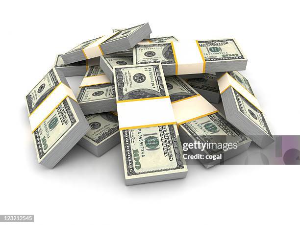 stack of dollar bills. - 100 bills stock pictures, royalty-free photos & images