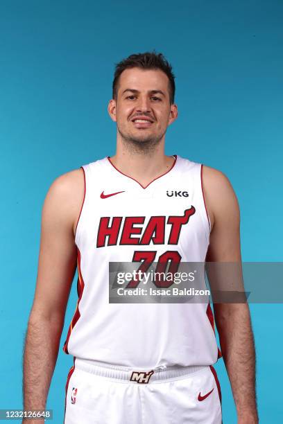 Nemanja Bjelica of the Miami Heat poses for a head shot on April 4, 2021 at American Airlines Arena in Miami, Florida. NOTE TO USER: User expressly...