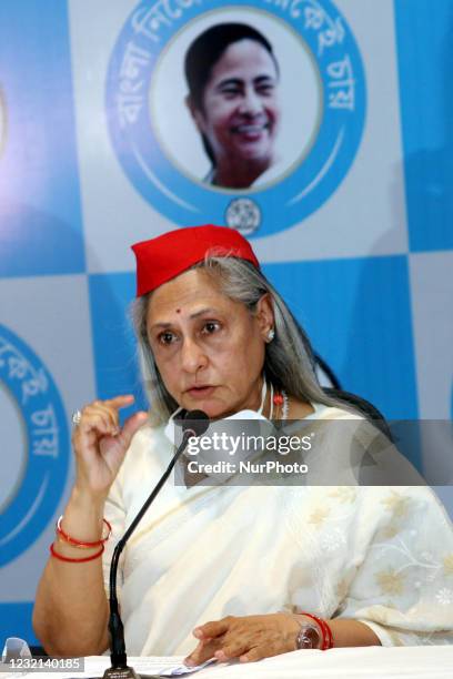 Jaya Bachchan, Samajwadi Political Party Member of Parliament and Wife of Indian Super Star Actor Amotab Bachchan at a press meet in Kolkata, India...