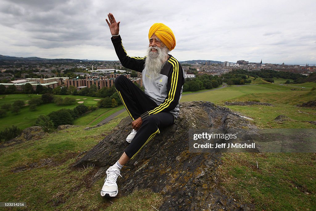 The World's Oldest Marathon Runner Fauja Singh Prepares Ahead Of The Edinburgh Marathon