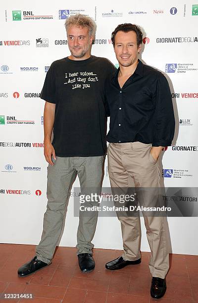 Daniele Gaglianone and Stefano Accorsi attend "Ruggine" Photocall held at 'Giornate degli Autori' during 68th Venice Film Festivalon September 1,...