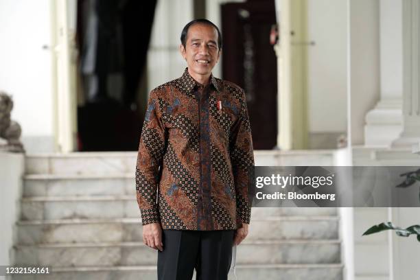 Joko Widodo, Indonesia's president, at Presidential Palace in Jakarta, Indonesia, on Wednesday, April 7, 2021. President Widodo is backing a push to...