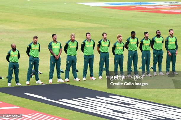 Proteas during the 3rd Betway ODI between South Africa and Pakistan at SuperSport Park on April 07, 2021 in Pretoria, South Africa.