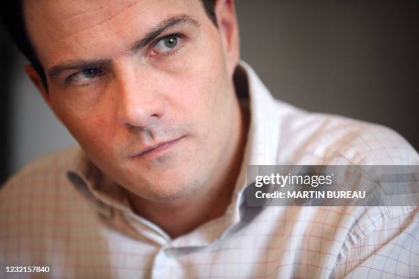 French trader Jerome Kerviel poses, February 5, 2008 during an exclusive interview with AFP at one of his lawyers' office in Paris. Kerviel was...