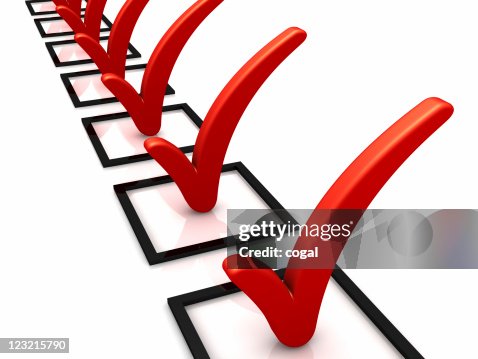 Red Check Log Red Check Marks High-Res Stock Photo - Getty Images