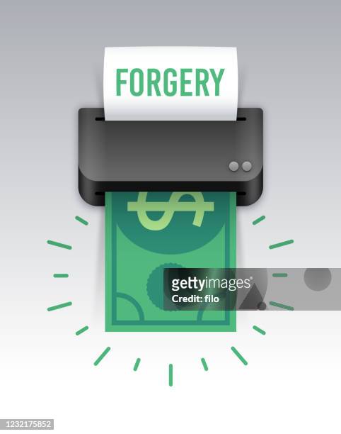fälschung gefälschte gelddruck - money printer stock-grafiken, -clipart, -cartoons und -symbole
